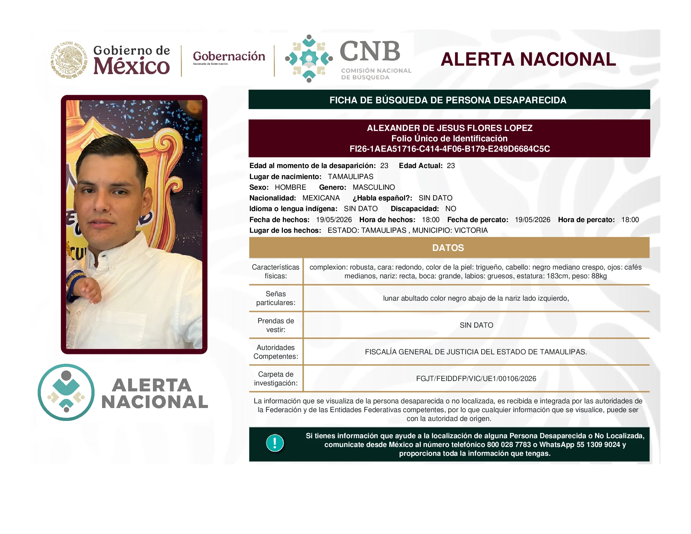 Alexander De Jesus Flores Lopez