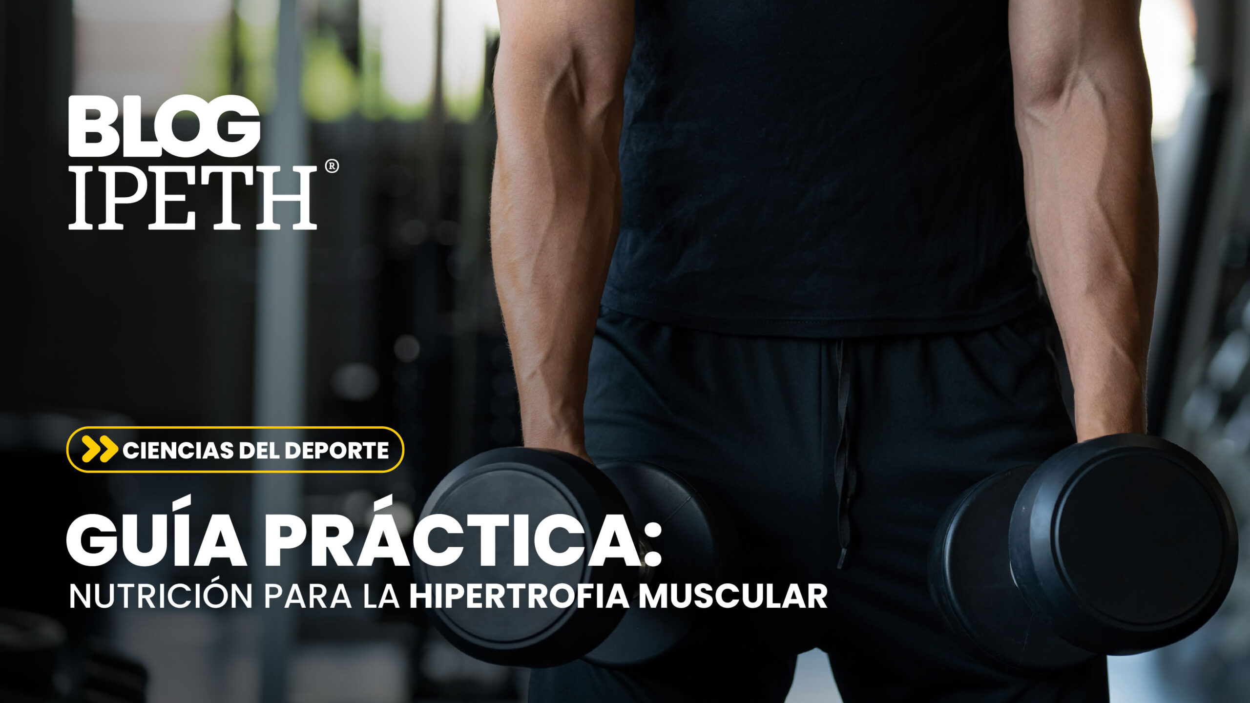 portada nutricion para hipertrofia muscular hombre haciendo pesas ganar musculo